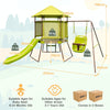 4-in-1 Toddlers Swing Set Outdoor Metal Playset Kids Backyard Playground