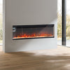 60 Inch Media Electric Fireplace Wall Recessed Inset Fire 3-Side Glass Panoramic