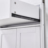 Extendable Kitchen Island on Wheels Rolling Storage Trolley w/ 2 Drawers 4 Doors