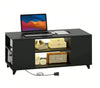 High Gloss LED Coffee Table With Storage Wooden 2 Drawer Living Room Furniture