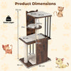 112 CM Tall Modern Cat Tree for Indoor Cats-Brown