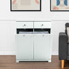 Laundry Cabinet Tilt-Out w/ 2 Laundry Bags Drawers Foldable Kitchen Trash White