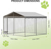 10x10x7FT Outdoor Dog Kennel Metal Dog Run Playpen with Waterproof Anti-UV Roof