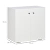 Storage Cabinet w/ Shelves and Door Wooden Sideboard Freestanding Cupboard