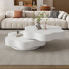 White Flower Shaped Coffee Table with 360° Rotating Top Living Room Furniture