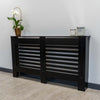 RADIATOR COVER Wall Cabinet MDF Wood Black Horizontal Line Grill Shelf Cabinet