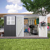 Garden Shed 10x10FT Steel Apex Tool Equipment Organize W/Window Door Anthracite