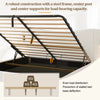 6FT Bouclé Super King Bed with Hydraulic Storage, USB Charging & Reading Lights