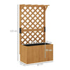 Wooden Planter, Trellis Raised Garden Bed Freestanding Outdoor Box with Drainage