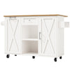 Mobile Kitchen Trolley Cart on Wheels with Drop Leaf Worktop, Drawer, Cabinets