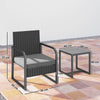 Rattan Garden Bistro Set, 3 Piece Rattan Garden Furniture with Cushions, Black