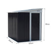 5X7FT Metal Garden Shed Shelf Hooks Outdoor Bike Tool Storage House Sliding Door