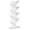 Book Shelf Free-Standing Modern Wood Criss Cross 8-Tier Display Tree Gloss White