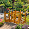 Wooden Garden Bridge Arc Footbridge with Safety Railings for Pond Creek Stream