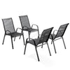 Stackable Garden Chairs Set of 4 Outdoor Patio Furniture Weather-Resistant Black