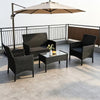 4 Seater Rattan Garden Furniture Set Patio Sofa Table Chairs Glass Outdoor