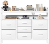 Chest of Drawers Bedroom, Fabric Dresser with 7 Drawers, Storage Dresser with 2