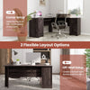 Home Office Study Workstation L-Shaped Corner Computer Desk w/ Cabinet