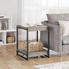 2 Tier Wood Side Table w/ Shelf, Square End Table Nightstand Living Room Bedroom