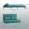 Click Clack Sofa Bed, 2 Seater Bed Settee for Living Room, Green