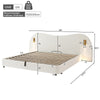 6FT Bouclé Super King Bed with Hydraulic Storage, USB Charging & Reading Lights