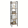 5 Tier Corner Shelves Rustic Bookshelf Storage Display Shelf Units Freesta