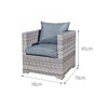 Oseasons Acorn Deluxe Rattan 10 Seat Rising Firepit Garden Sofa Set Grey