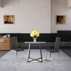Apartment Residential Kitchen Glass Table Chairs Family Dinner PU Leather Seat