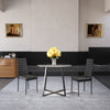 Apartment Residential Kitchen Glass Table Chairs Family Dinner PU Leather Seat