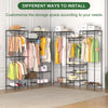 Heavy Duty Rack with Adjustable Shelves, Hanging Rods & Hooks - Portable Closet