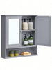Bathroom Wall Cabinet Storage Cupboard with Mirror Wooden Shelves