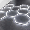 14 Hexagon LED Lighting Detailing Garage Workshop Retail Car Showroom w/Border