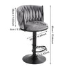 2X Luxury Tufted GREY BAR STOOLS, GAS LIFT, BREAKFAST KITCHEN BAR W/ BACK