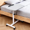 Overbed Table Adjustable Over Hospital Bed Tray with Wheels for Home Use