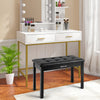 ♬Mustar Piano Stool Wooden Piano Bench With Storage Padded Keyboard Seat White