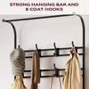 Hall Tree Coat Rack w/Bench,Storage Shelf,8Hooks,Freestanding Entryway Organiser