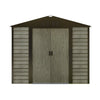 8X6ft Galvanized Metal Garden Shed Outdoor Tool Storage Shed With Base Grey