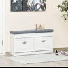 Shoe Storage Bench with Seat Cushion Hallway Cabinet Organizer with 2 Drawers Ad