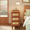 Solid Wood End Table with 3 Drawers, Narrow Sofa Side Table for Living Room