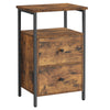 Bedside Table, Sofa Table, Nightstand with 2 Drawers, Industrial LET521B01