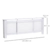 Extendable Radiator Cover Cabinet Shelving Slatted Design MDF White Home Office