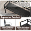 128CM Patio Bench Slatted Metal Garden Bench for 2-3 People Black