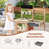Mud Kitchen for Kids Outdoor Patio Wooden Pretend Play Kitchen with Sink