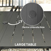 7 Pieces Garden Dining Set with Stackable Chairs with Umbrella Hole