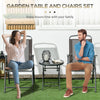 Folding Bistro Set Patio Chairs Coffee Table Balcony Garden Furniture Brown