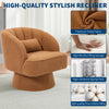 360° Swivel Accent Chair Upholstered Barrel Chair w/Striped Backrest Living Room