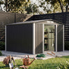8 x 10ft Garden Shed Metal Apex Roof Outdoor Storage Tool Sheds Lockable Doors