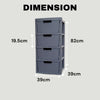 Large Rattan Drawer Storage Unit 2/3/4 Drawers Units Bedroom Office Desktop Draw