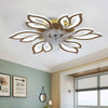 Ceiling Fan Light LED 3-Color Dimmable Chandelier Lamp W/ Bluetooth APP Control