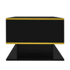 Coffee Table 100x50x40 cm w/ LED Lights & 3 Drawers Gloss Black for Living Room